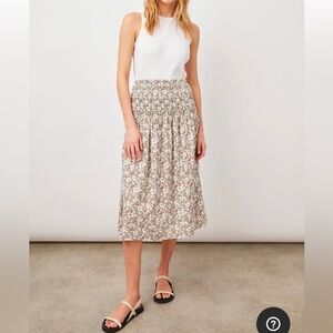Rails Eco Friendly Smocked Selena Skirt in Cafe Floral Size Medium EUC